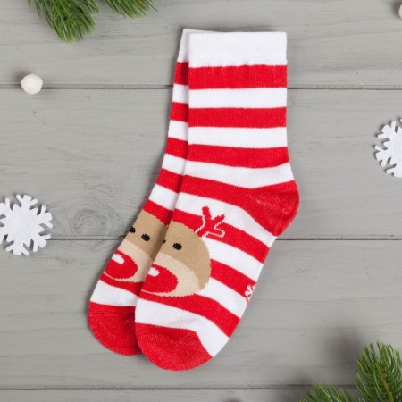 New Year's socks KAFTAN "New Year" rr 14-16, white-1