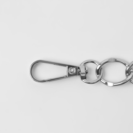 A chain for a bag, with carbines, metal, 19 × 15 mm, 60 cm, silver color-1