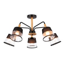 Suspended Ambrella Traditional Modern Losk TR4741, E27, Black, Light Wood