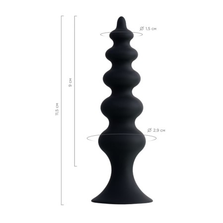 Anal traffic jam Popo playfa indi, silicone, black, 11.5 cm, d 2.9 cm-2