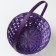 Wicker basket, d21 x 10/34 cm, purple, bamboo
