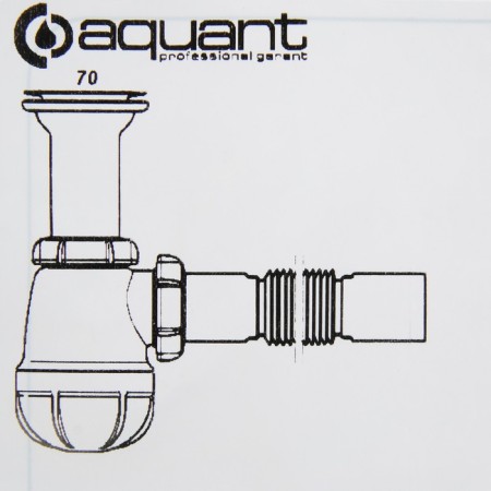 Aquant siphon for washing, 1 1/2 "x 40/50 mm, with an elongated neck, with a plastic grille-2