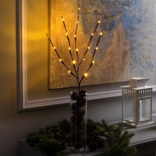 LED branch 70 cm, 20 LED, brown, AAH2 (not complete), glow warm white
