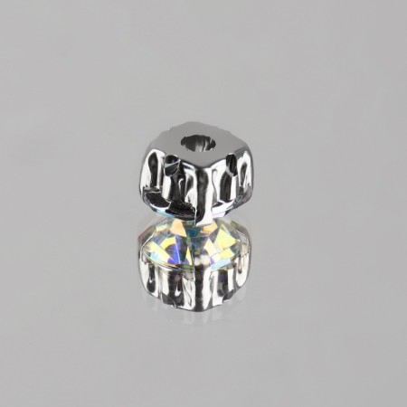 Rhinestones are sewing “circle”, in the frame, with holography, d = 8 mm, 20 pcs-2