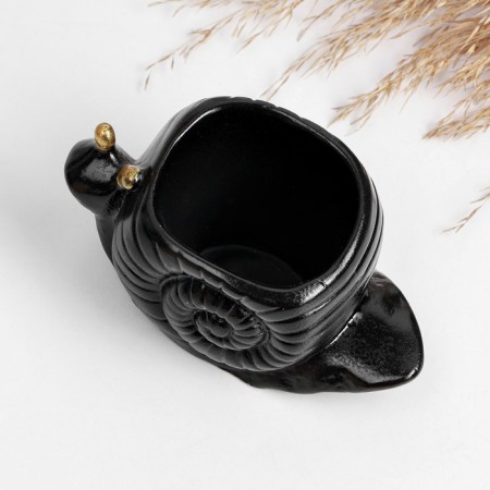 Figure pot "Snail" black, 6x11x6cm-2