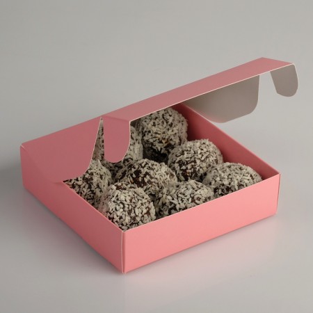 Gift box team with a window, pink, 11.5 x 11.5 x 3 cm-2