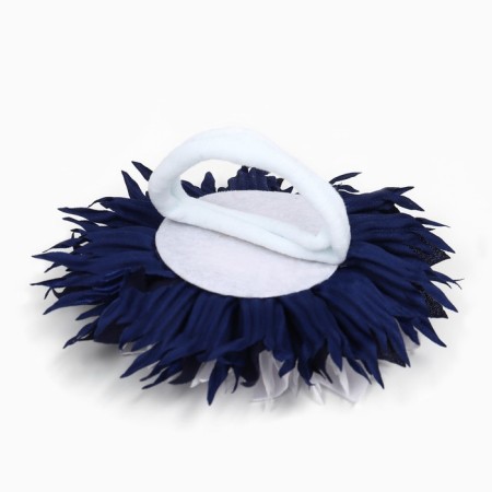 Outlet. Bant for hair on an elastic band, white with blue, 11 cm, kitty Marie-3