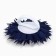 Outlet. Bant for hair on an elastic band, white with blue, 11 cm, kitty Marie