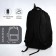 Youth backpack from textiles, 2 parts with lightning, 4 pockets, black color