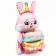 Foil ball 37 "Bunny with cake", pink color