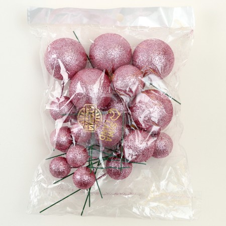 Set for decoration "beads", set 20 pcs, pink color-5