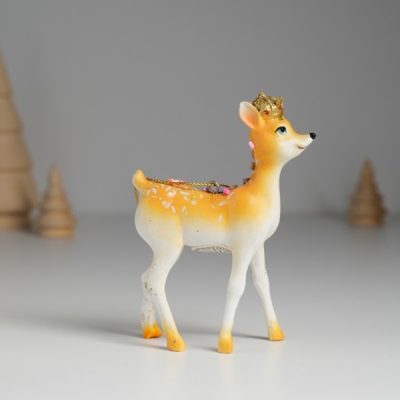Souvenir Polystone Suspension "Deer in the Crown, with sprinkling" 7.5x3.5x10.5 cm-3