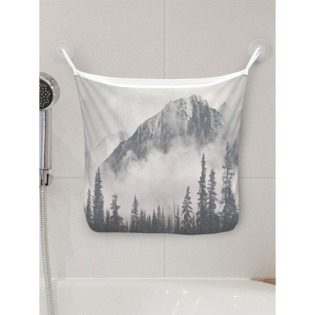 Organizer in a bath on suction cups "Forest Smoke", for storing toys and trifles, size 33x39 cm