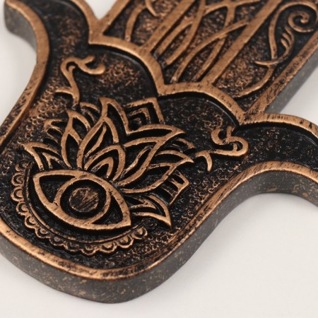 Focus stand Polystone "Fatima Hand" Bronze 9.2x11x1 cm-2