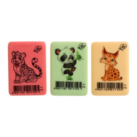 Lastik Ray "Zoo" Z1, thermoplastic rubber (35 x 25 x 8 mm) pastel, mix-2