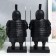 Souvenir Polystone "Terracott warrior with a spear" set 2 pcs black 10.5x14.5x35 cm