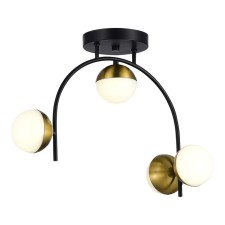 Ceiling EVOLUCE lamp. Sle6500-402-04. Aarnio. 4x8 W, LED, 4000K, 1720 LM, 50x22x35 cm, black color, golden