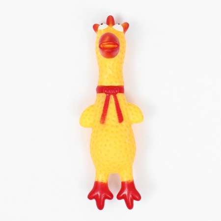 Brying toy "Rooster" for dogs, 16 cm, yellow-1