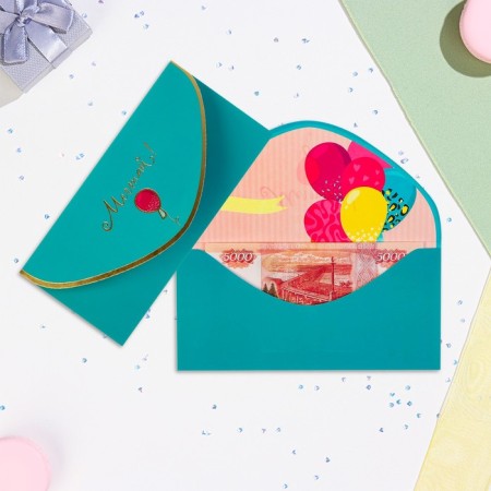 The envelope "Dream!" Cutting, embossing, software touch, ball