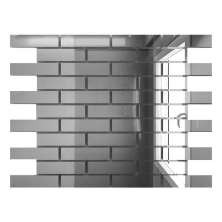 Silver mirror mosaic with a chip 80x25 mm