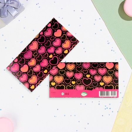 Money envelope "Universal" pink hearts, 16.5x8.5 cm-1