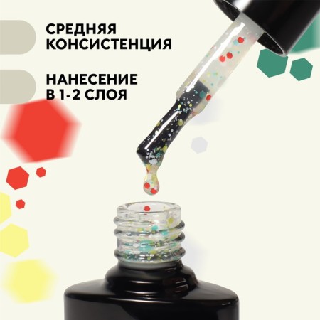 Nail varnish gel, Milk Glitter, 3 phase, 8ml, LED/UV, color (06)-2