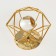 Souvenir interior metal, glass "Diamond" gold 14x12x11 cm