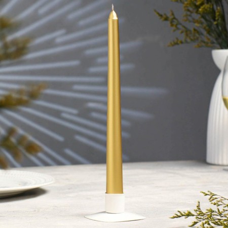 Antique candle, 2.3x 25 cm, varnished, gold metallic