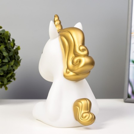 Nightnik "Unicorn in Gold" LED from batteries with a white-gold 9.5x14x20 cm Risalux-5