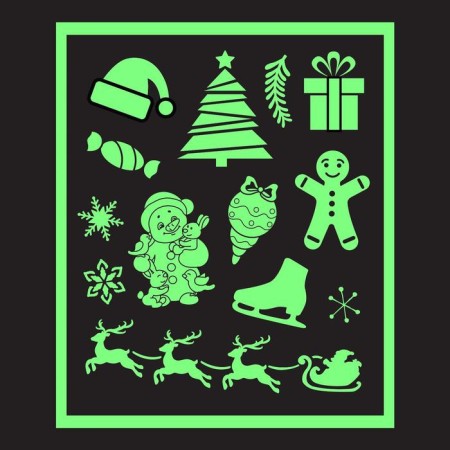 A set of cards for drawing by light "New Year", 5 pcs-5