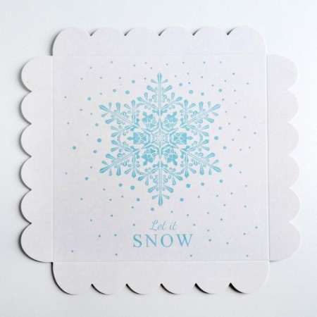 Box for confectionery with PVC lid "Let it Snow", 21 x 21 x 3 cm, new year-4