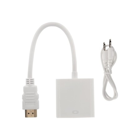 Adapter Rexant, HDMI - VGA, + cord 2xjack 3.5, white
