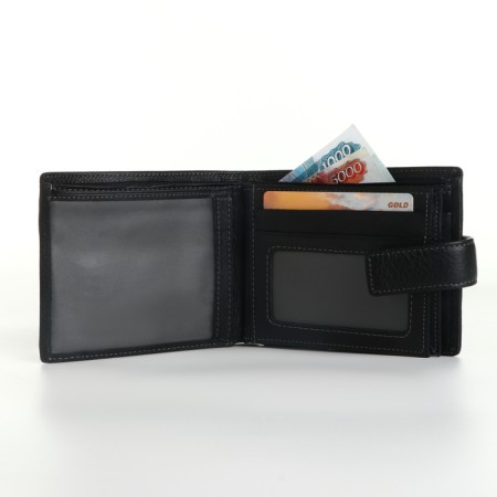 Male purse on the button, black color-6