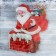 Santa Claus in a chimney glass 14x17 cm, red