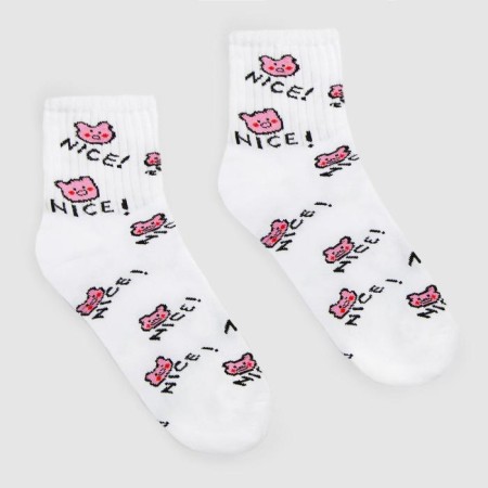 Women's socks minku "nice", white color, size 38-39 (25 cm)