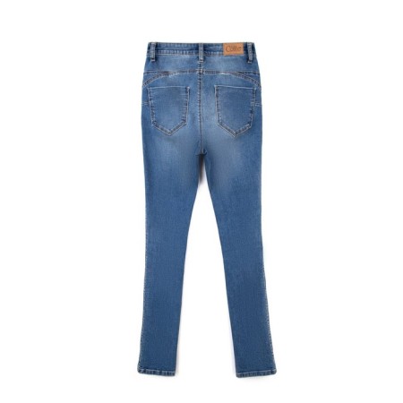Women's jeans modeling with high planting Contte Elegant, size XS, blue color-3