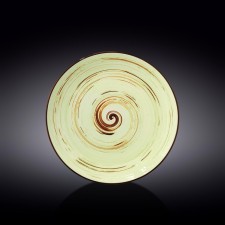 Тарелка круглая Wilmax England Spiral, d=25.5 см, цвет фисташковый