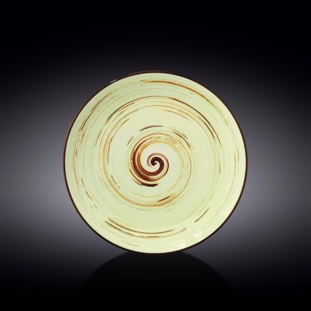 Round plate Wilmax England Spiral, D = 25.5 cm, pistachio color