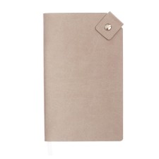 The diary is low, 120x200 mm 128 sheets, leatherette, gray block 70 g/m2, lies, a refrain with a colored button, gray