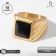 Male ring "ring" relief, black color in gold, 18 size
