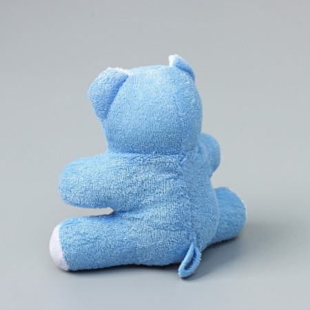 Body washcloth children's share "Mishutka", sisal, blue color-6