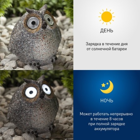 Lamp Garden era on the sunny battery "Owl Gray" LED, IP54-5