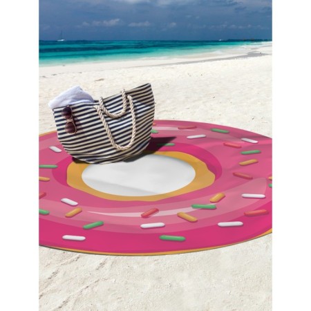 Pareo and beach rug "Pink Donut", D = 150 cm-2