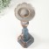Summary Metal for 1 candle "Monica" aged blue-silver 11x11x46.5 cm