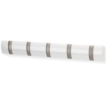 Horizontal Flip wall hanger, 5 hooks, white-1