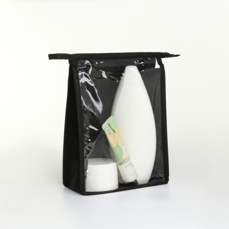 Cosmetic bag with lightning, black color-4