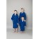 Children's robe with a hood, size 32, dark blue color