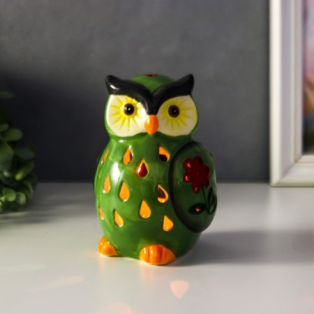 Souvenir Ceramics Light "Green Filin with Flower" from the solar battery 13.5x9.5 cm-6