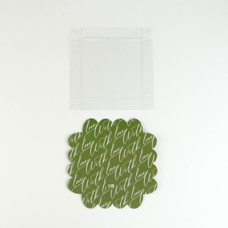 Cookie box, confectionery packaging with PVC lid, "bee", 13 x 13 x 3 cm-5