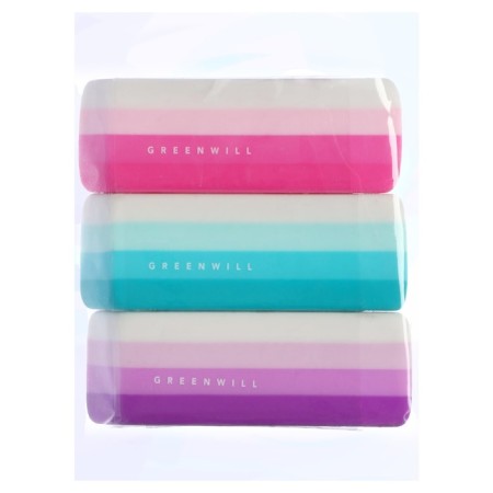 Set of eraser rectangular, beveled, 3 pieces, mix-4